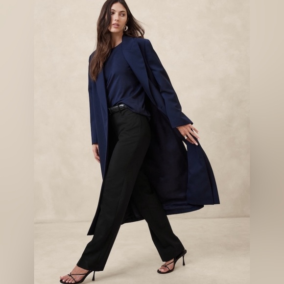 Banana Republic Pants - NWT Banana Republic Sienna Straight Italian Wool Black Pant size 6.